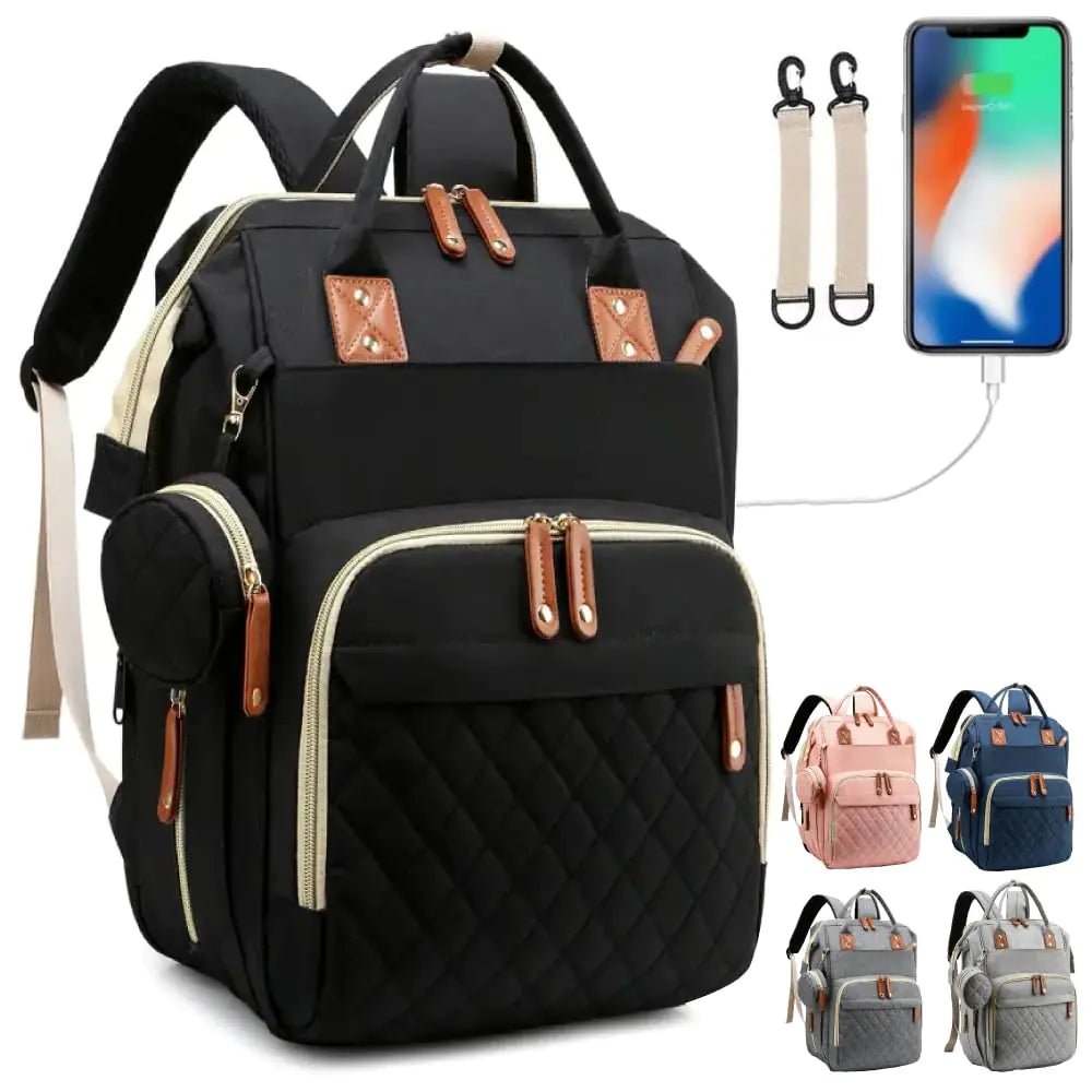 Dalaura Diaper Baby Changing Bag | Ultra Lightweight Baby Backpack Diaper Bag | Travel Diaper Bag With Portable Changing | Large Unisex Backpack Nappy Bags | Diaper Bags for Baby Boy (Black) - AZ Depot Express