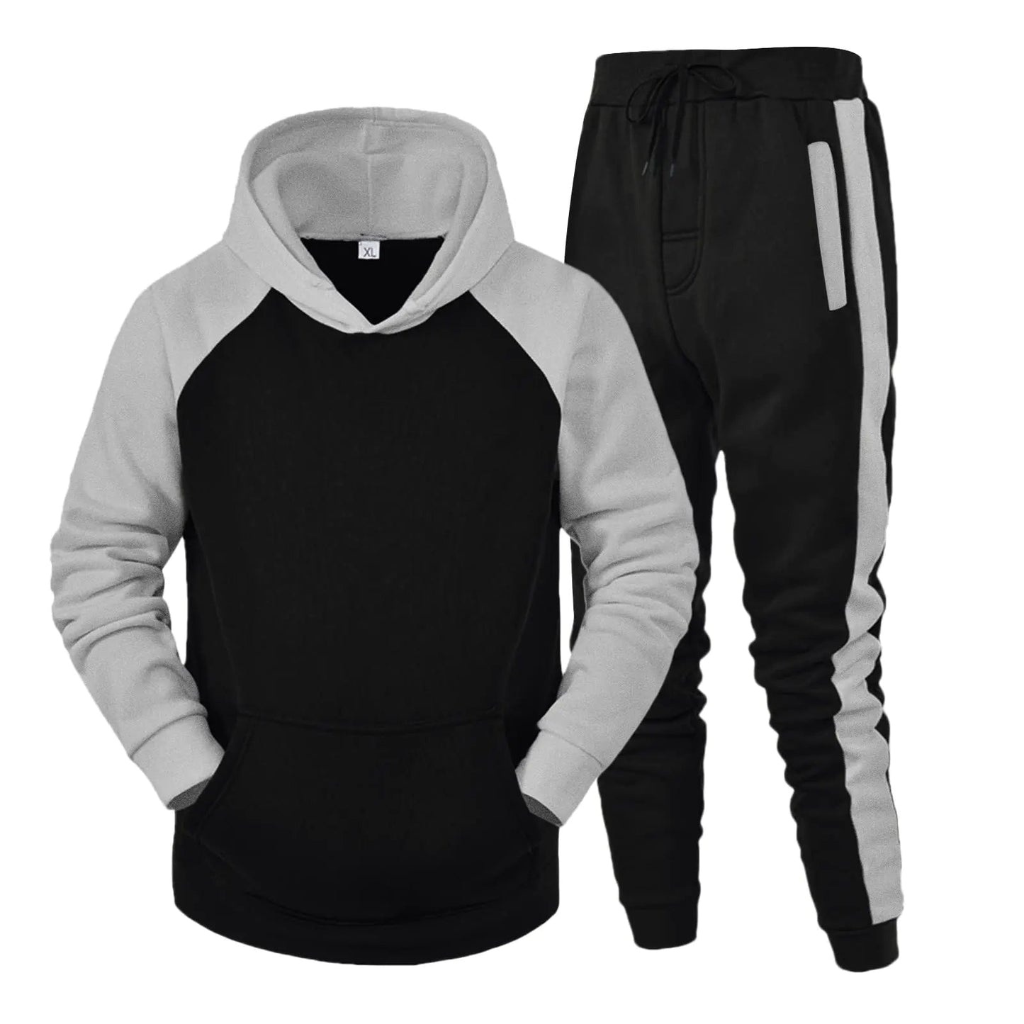 mens hoodie tracksuit set joggers for men 2 piece set high waist khaki joggers for men big and tall gym set workout sets for men athletic sweat suits for men all white linen outfits for men - AZ Depot Express