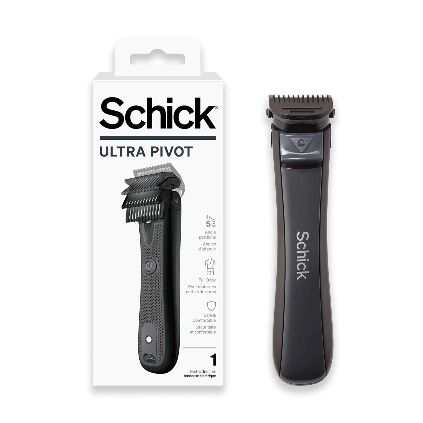 Schick Ultra Pivot Body Trimmer for Men | Manscaping Electric Shaver for Men Body Hair Trimmer for Men Pubic Hair Trimmer for Men Body Groomer for Men - AZ Depot Express