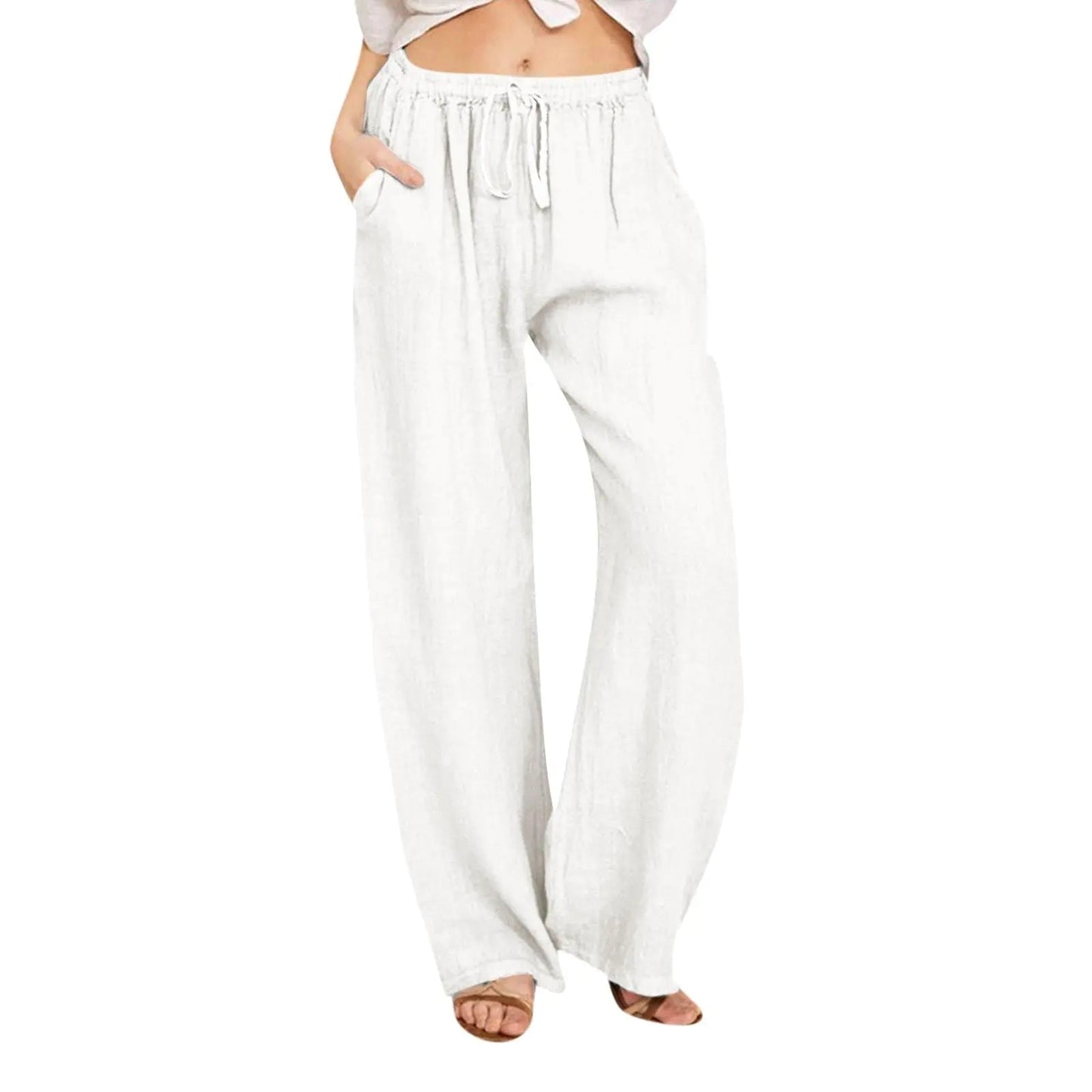 Womens Fashion Clothes Linen Pants Women Summer Trousers Pants for Women Jogger Pants for Women Today 2024 Sexy Outfit for Women Linen Pants Women Petite(AC WhiteS) - AZ Depot Express