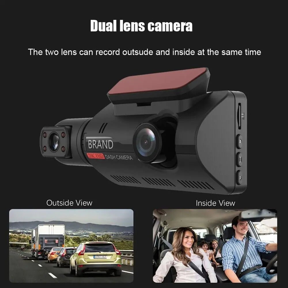 1080P Dual Lens Car DVR Dash Cam Video Recorder G - Sensor Front And Inside Camera - AZ Depot Express