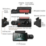 1080P Dual Lens Car DVR Dash Cam Video Recorder G - Sensor Front And Inside Camera - AZ Depot Express