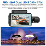 1080P Dual Lens Car DVR Dash Cam Video Recorder G - Sensor Front And Inside Camera - AZ Depot Express