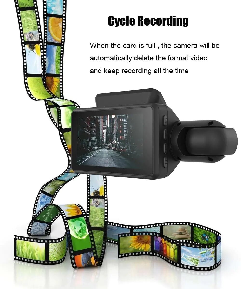 1080P Dual Lens Car DVR Dash Cam Video Recorder G - Sensor Front And Inside Camera - AZ Depot Express