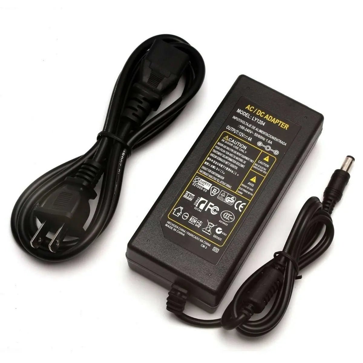 12V Power Supply AC to DC Adapter (1A - 10A) for LED Strip Lights - USA Plug - AZ Depot Express
