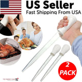 2 PCS Meat & Poultry Baster Heat Resistant BPA Free Turkey Syringe Flavor 30ML - AZ Depot Express