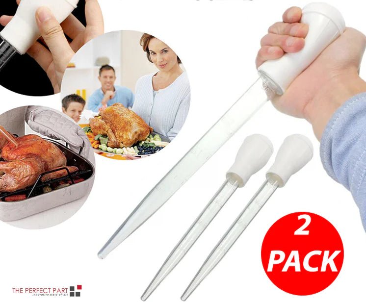 2 PCS Meat & Poultry Baster Heat Resistant BPA Free Turkey Syringe Flavor 30ML - AZ Depot Express
