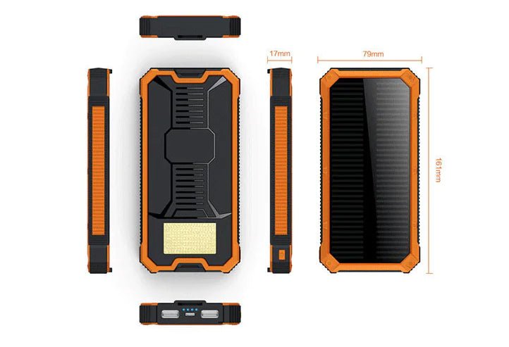 20000mAh Solar Power Bank - Multi - Function Portable Charger with Built - In Cables - AZ Depot Express