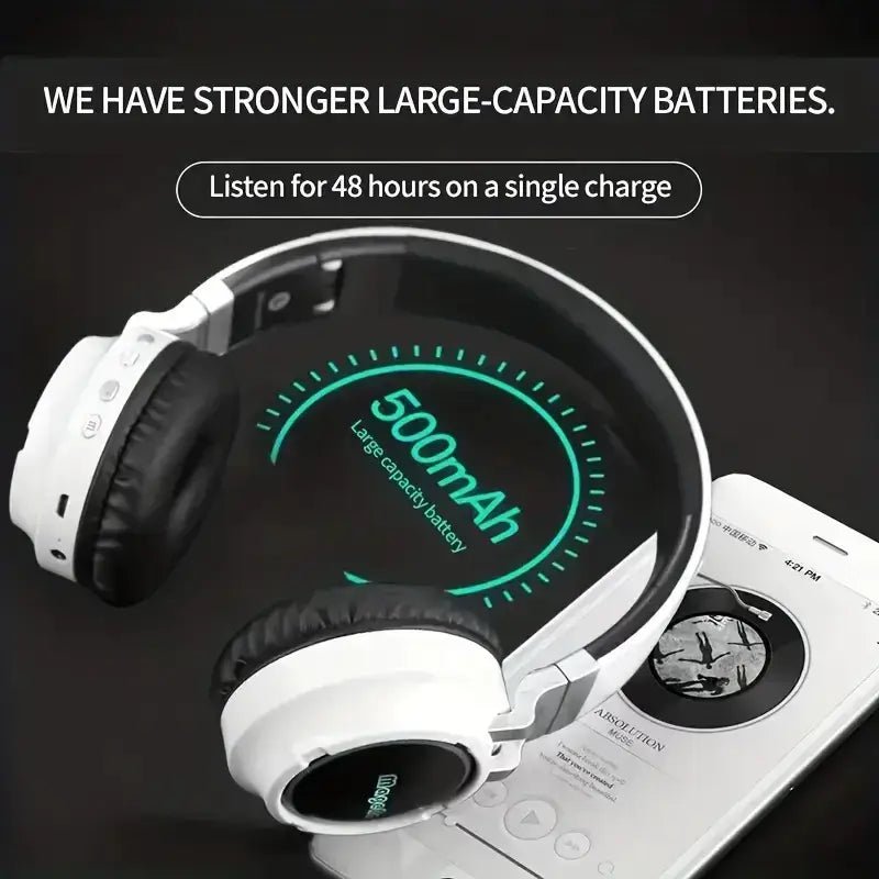 24 - Hour Playtime BT Headphones with EQ Modes & Deep Bass - AZ Depot Express