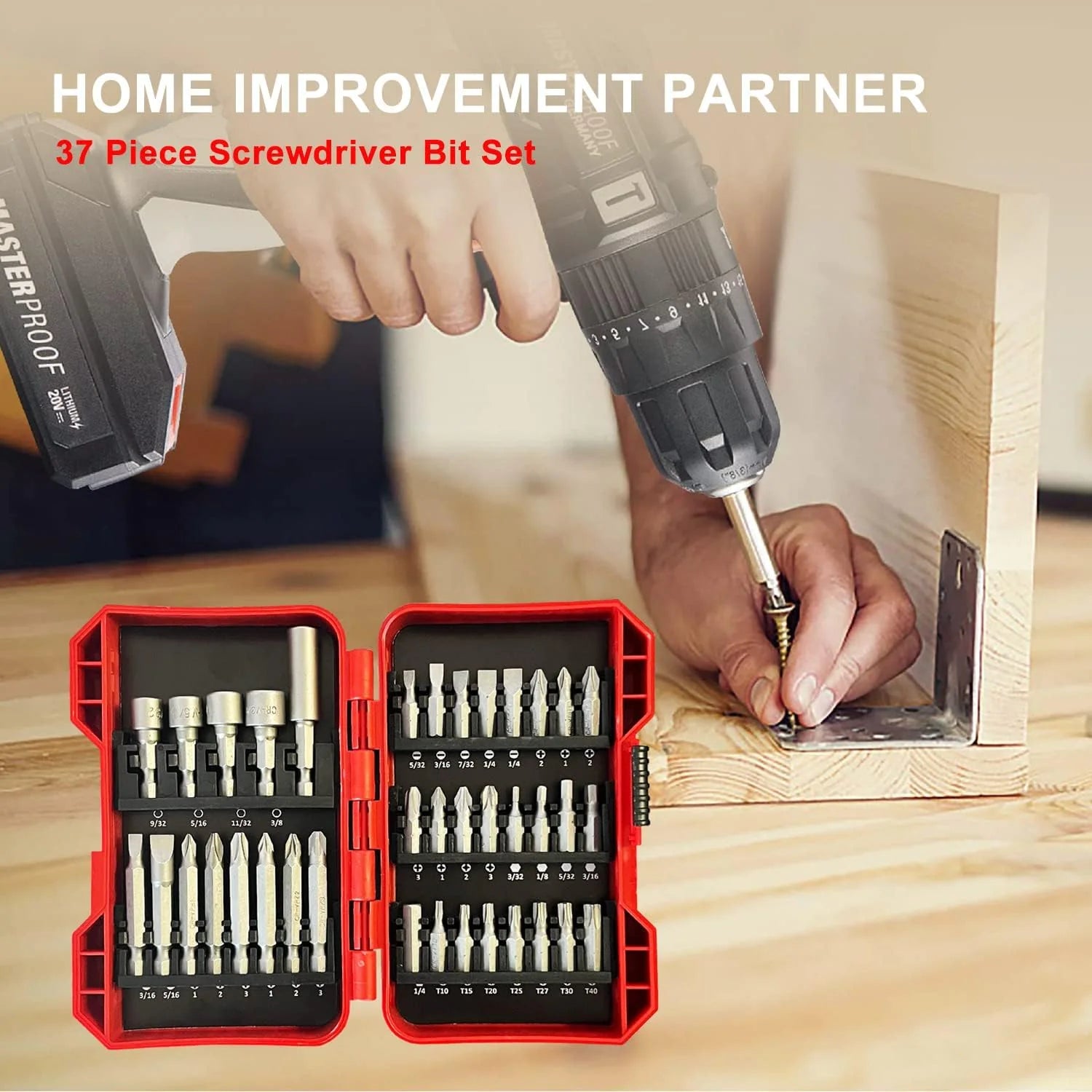 37 Piece Impact Screwdriver Bit Set Nut Driver Torx Phillips Tool Magnetic Drill - AZ Depot Express