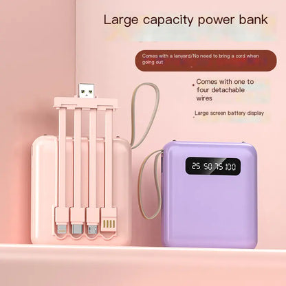 Mini Portable Power Bank 20000mAh with Cable
