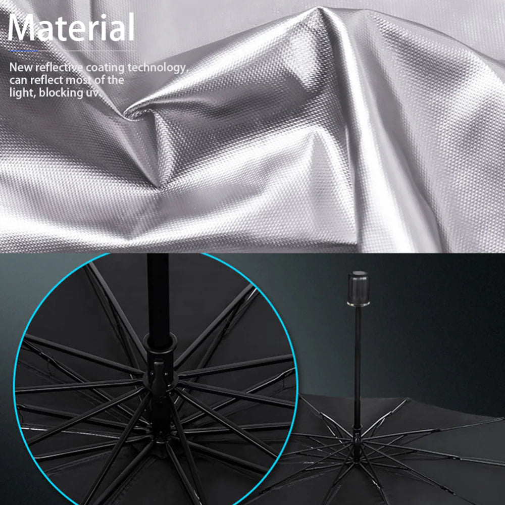 57" Car Windshield Sun Shade Foldable Umbrella Front Window Cover Visor Umbrella - AZ Depot Express