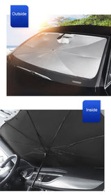 57" Car Windshield Sun Shade Foldable Umbrella Front Window Cover Visor Umbrella - AZ Depot Express