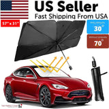 57" Car Windshield Sun Shade Foldable Umbrella Front Window Cover Visor Umbrella - AZ Depot Express