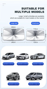57" Car Windshield Sun Shade Foldable Umbrella Front Window Cover Visor Umbrella - AZ Depot Express