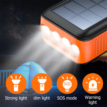 Outdoor Portable 50000mAh Solar Power Bank with Cable