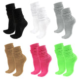 6 Pairs Scrunchy Socks For WomenScrunch SocksSlouch SocksSlouch Socks MenScrunchie SocksScrunchie Socks For WomenStacked SocksWomens Slouch SocksScrunchy SocksScrunch Socks WomenNeon Socks - AZ Depot Express