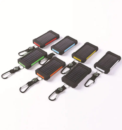 Outdoor Waterproof Compass Solar Power Bank 10000mAh