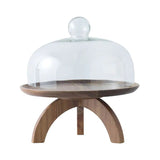 Acacia Wood Cake Pan with Glass Lid - AZ Depot Express