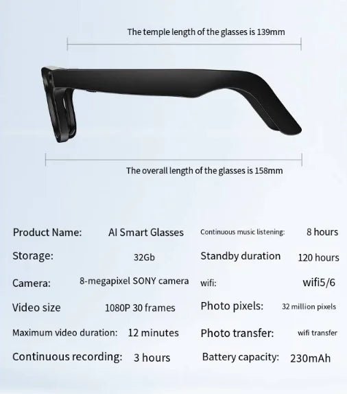 AI Camera Smart Glasses - AZ Depot Express