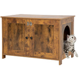 BestPet Cat Litter Box Enclosure Furniture HiddenWooden Cat Washroom Furniture Storage Cabinet Pet Crate House End Table with Removable DividerLarge EnoughFit Most Cats and Litter Box - AZ Depot Express