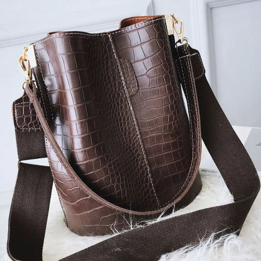 Blake Shoulder Bag - Chocolate Croc - AZ Depot Express