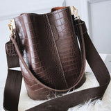 Blake Shoulder Bag - Chocolate Croc - AZ Depot Express