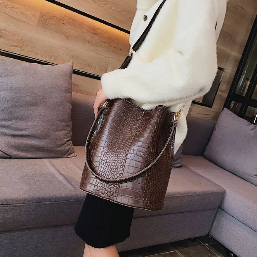 Blake Shoulder Bag - Chocolate Croc - AZ Depot Express