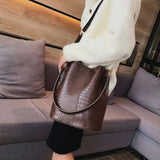 Blake Shoulder Bag - Chocolate Croc - AZ Depot Express