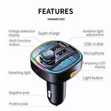 Bluetooth 5.0 Car Wireless FM Transmitter Adapter USB PD Charger AUX Hands - Free - AZ Depot Express