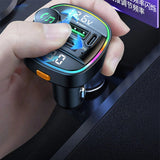 Bluetooth 5.0 Car Wireless FM Transmitter Adapter USB PD Charger AUX Hands - Free - AZ Depot Express
