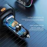 Bluetooth 5.0 Car Wireless FM Transmitter Adapter USB PD Charger AUX Hands - Free - AZ Depot Express