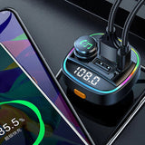 Bluetooth 5.0 Car Wireless FM Transmitter Adapter USB PD Charger AUX Hands - Free - AZ Depot Express