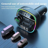 Bluetooth 5.0 Car Wireless FM Transmitter Adapter USB PD Charger AUX Hands - Free - AZ Depot Express