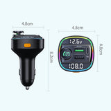 Bluetooth 5.0 Car Wireless FM Transmitter Adapter USB PD Charger AUX Hands - Free - AZ Depot Express