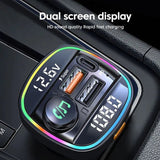 Bluetooth 5.0 Car Wireless FM Transmitter Adapter USB PD Charger AUX Hands - Free - AZ Depot Express