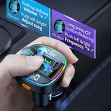 Bluetooth 5.0 Car Wireless FM Transmitter Adapter USB PD Charger AUX Hands - Free - AZ Depot Express