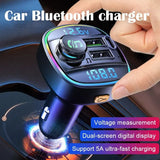 Bluetooth 5.0 Car Wireless FM Transmitter Adapter USB PD Charger AUX Hands - Free - AZ Depot Express