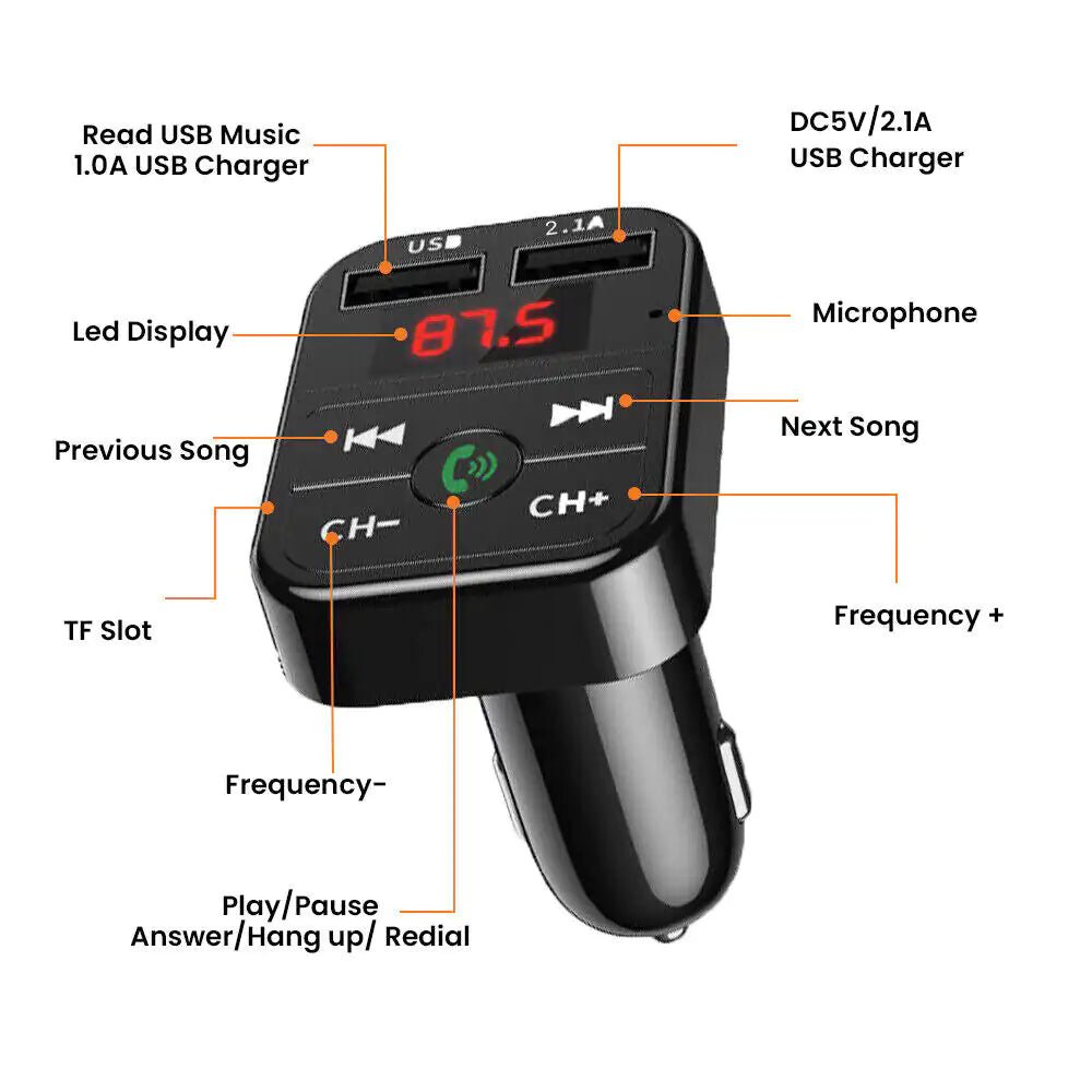 Bluetooth 5.0 Car Wireless Transmitter - AZ Depot Express