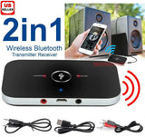 Bluetooth 5.0 Transmitter Receiver 2 IN 1 Wireless Audio 3.5mm Jack Aux Adapter - AZ Depot Express