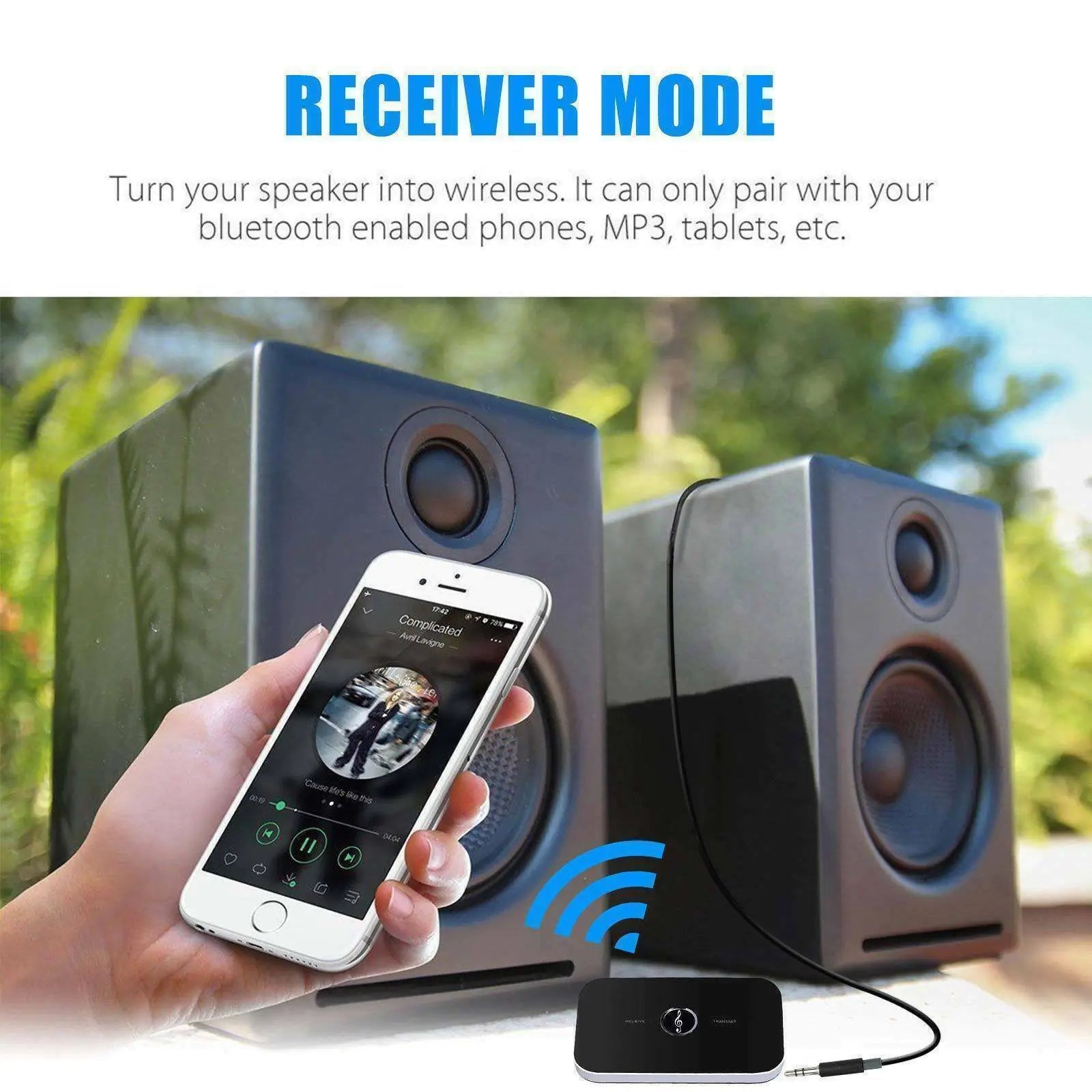 Bluetooth 5.0 Transmitter Receiver 2 IN 1 Wireless Audio 3.5mm Jack Aux Adapter - AZ Depot Express