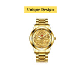 Business Gift Waterproof Gold Men's Diamond Quartz Watch Classic Stainless Steel - AZ Depot Express