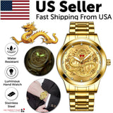 Business Gift Waterproof Gold Men's Diamond Quartz Watch Classic Stainless Steel - AZ Depot Express