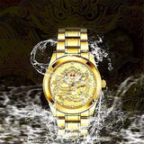 Business Gift Waterproof Gold Men's Diamond Quartz Watch Classic Stainless Steel - AZ Depot Express