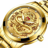 Business Gift Waterproof Gold Men's Diamond Quartz Watch Classic Stainless Steel - AZ Depot Express