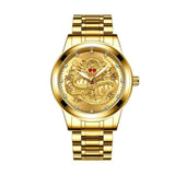 Business Gift Waterproof Gold Men's Diamond Quartz Watch Classic Stainless Steel - AZ Depot Express