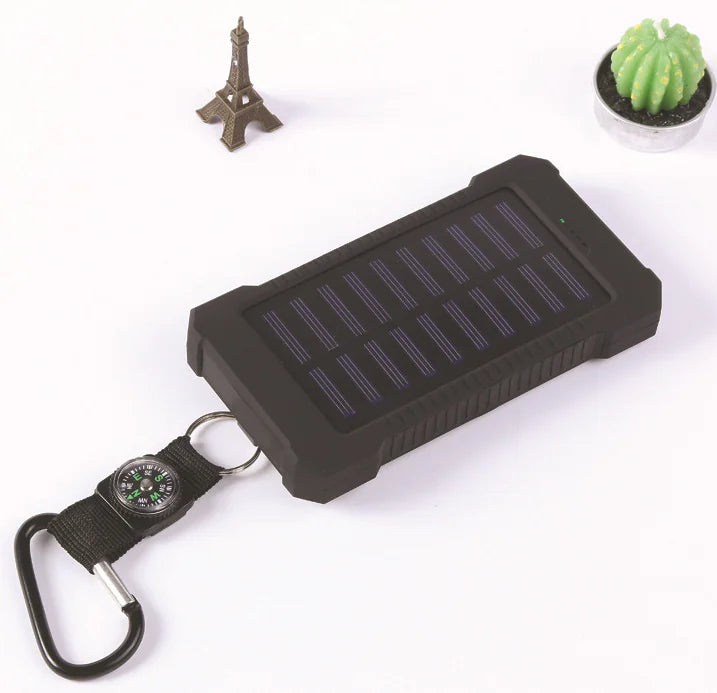 Outdoor Waterproof Compass Solar Power Bank 10000mAh