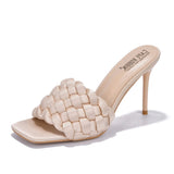 Cape Robbin Braided Sandals for Women - Stiletto Heels for Women Sexy Braided Heels for Women - Open Toe Sandals Women Heel Miella - AZ Depot Express