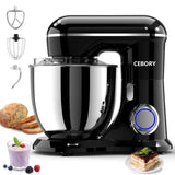 CEBORY 3 - IN - 1 Electric Stand Mixer 6.5QT Bowl 10 - Speed Kitchen Mixer Household Food Mixers include Dough Hook Beater and Whisk Bread Cake Mixer for Baking and Most Home Cooks Black - AZ Depot Express