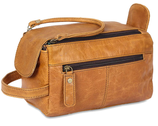 CRAFAT Toiletry Bag for Men - Travel Toiletry Bag for Men - Leather Dopp Kit Shaving Bag for Mens - Gifts for Men Who Have Everything - AZ Depot Express